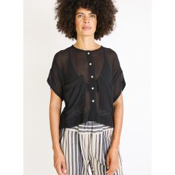 Megan Shirt silk chiffon - black