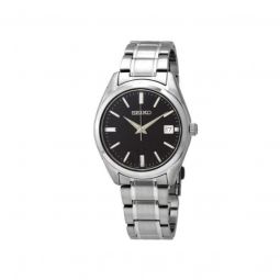 Mens Classic Stainless Steel Black Dial