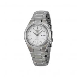 Mens Seiko 5 Automatic Silver Textured Dial Stainless Steel