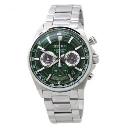 Chronograph Quartz Green Dial Stainless Steel Mens Watch