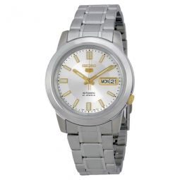 5 Silver Stainless Steel Automatic Mens Watch