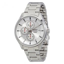 Chronograph Silver Dial Stainless Steel Mens Watch
