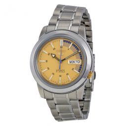 5 Automatic Gold Dial Stainless Steel Mens Watch