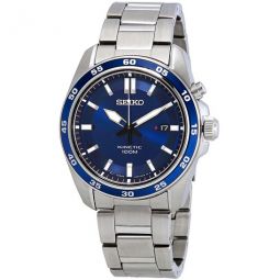 Kinetic Blue Dial Stainless Steel Mens Watch