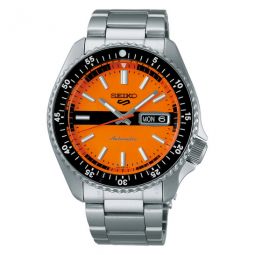 5 Sports Automatic Orange Dial Mens Watch