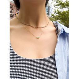 Mini bottle Jade pendant necklace - Cyan