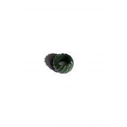 Seree Croissant Jade Twist Ring - Dark Green