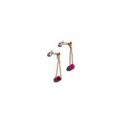 Seree Evelynn Quartzite Drop Earrings - Pink