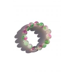 Seree Pinot Beaded Jade Stone Bracelet - Purple/Green