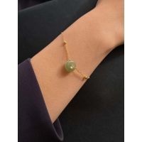 Seree Coin Jade Bracelet - Green/Gold