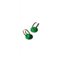Seree Willow Jade Stone Hoop Earrings - Green