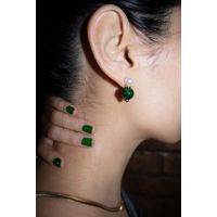 Seree Robyn Pearl Jade Stone Drop Earrings