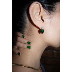 Seree Robyn Pearl Jade Stone Drop Earrings