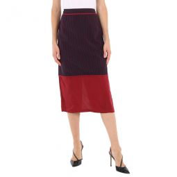 Ladies Striped Panel Midi Skirt, Brand Size 4