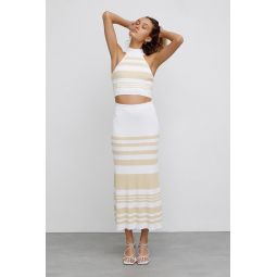 Sage Skirt - Almond/ Cream Stripe