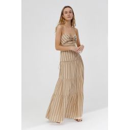 Jordan Dress - Almond/ Black Stripe