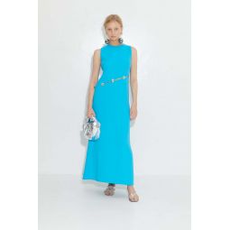Simm Sleeveless Crepe Dress - Blue Lagoon