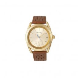 Unisex The 5900 Genuine Leather Gold-tone Dial