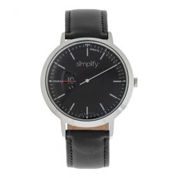 The 6500 Quartz Black Dial Black Leather Watch