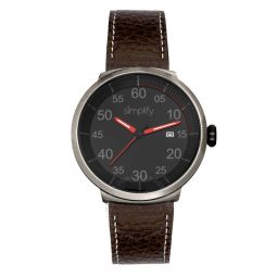 The 7100 Quartz Black Dial Brown Leather Watch