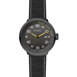 The 7100 Quartz Black Dial Black Leather Watch
