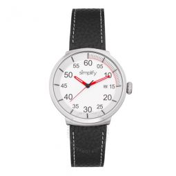 The 7100 Quartz White Dial Black Leather Watch