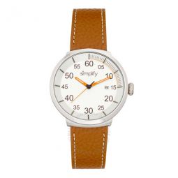 The 7100 Quartz White Dial Brown Leather Watch