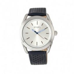 The 5900 Silver Dial Blue Leather Watch sim5901
