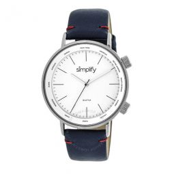 The 3300 White Dial Navy Leather Watch