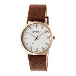 The 2800 White Dial Brown Leather Unisex Watch