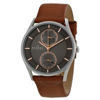 Holst Charcoal Dial Brown Leather Mens Watch