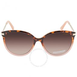 Gradient Brown Round Ladies Sunglasses