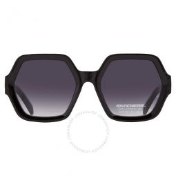Smoke Gradient Geometric Ladies Sunglasses