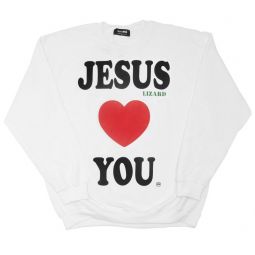 JESUS LIZARD LOVES YOU sweater - white