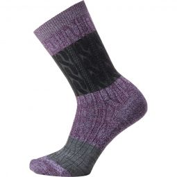 Everyday Color Block Cable Crew Sock - Womens