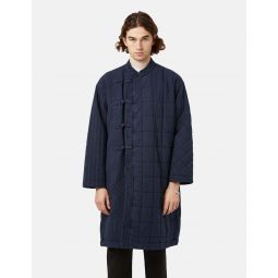 Patchwork Quilted NORAGI Coat - Navy Blue