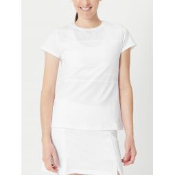 Sofibella Womens White Racquet Short Sleeve Top