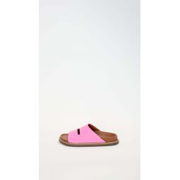 Fabia Leather Slip On Sandals - Pink