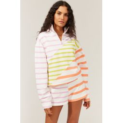 The Pullover - Colorblocked Stripe Sorbet
