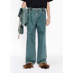 Pleated Jeans - Faded Blue