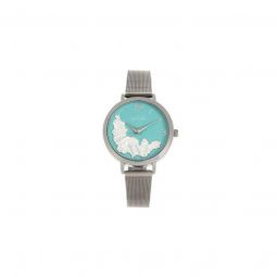 Womens Lexington 316L Mesh Stainless Steel Turquoise Dial