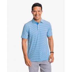 Southern Tide Mens Brrr- Eeze Shores Striped Performance Polo Shirt