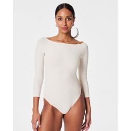 Suit Yourself Boat Neck Ribbed Bodysuit