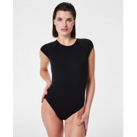 Pique Shaping High Neck Short Sleeve One-Piece