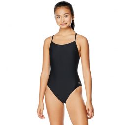 Speedo Womens Solid Relay Back One Piece Swimsuit