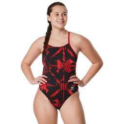 Speedo Womens Reflected One Back One Piece Swimsuit