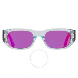 GENRE Happy Gray with Purple Spectra Mirror Rectangular Unisex Sunglasses
