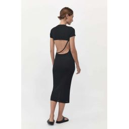Cut Out Knit Dress - Black