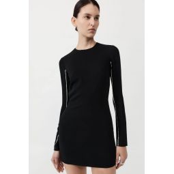 Raw Edge Mini Dress - Black