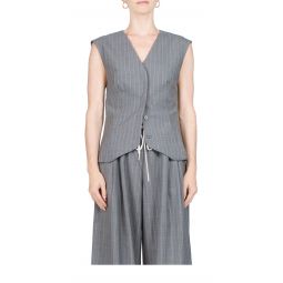 Thistle Wool Vest - Chalk Stripe